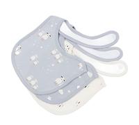 3Pcs Unisex Baby Cotton Terry Drooler Bibs Button Closure Cotton Bibs (Lamb)