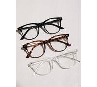 3PCS Unisex Casual Retro Geometric Fashion Transparent Lens Eyeglasses, Suitable For Various Outfits, Streetwear