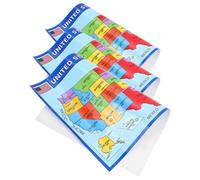 3pcs United States Map Wall Art UV Paper Educational Posters