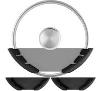 3Pcs Universal Pot Lid Organizer for Cabinet, Door Wall Mount Pan Top Storage Organizer Rack Holder for Kitchen, Fits 6" to 13" (Black)