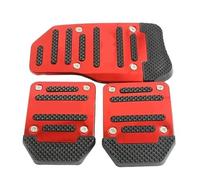 3Pcs Universal Racing Manual Non-Slip Foot Pedal Pad Cover Automatic Gear Brake Accelerator Car Interior Accessories Pedals(Red Set)