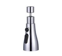 3pcs Universal Rotatable Kitchen Faucet Extender Aerator Plastic Splash Filter Sink Replaceable Silver Black for Kitchen(Silver)