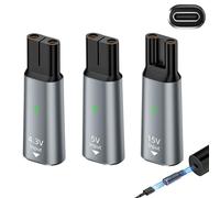 3pcs USB-C Shaver Adapter Charger Converter Compatible with Philips One Blade QP2520 QP2515 QP2620 Oneblade HQ850 Norelco QP2834 QP4530 7000 5000 3000 Series, 4.3V 5V 15V Adapter Set