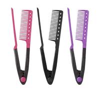 3PCS V Hair Straightening Styling Comb, Wet & Dry Hair Anti-Frizz & Anti-Static Ergonomic Handle for Smooth Straight Hairs Styling at Home