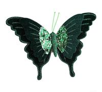 3pcs Velvet Bow Clips Featuring Double Layer Bow Design and Flocked Velvet Fabric for Christmas Tree Decoration with Clip (Green)