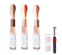 3Pcs Velvet Gradient Dual-Color Eyeshadow Stick,2-In-1 Long-Lasting Waterproof Cream Eyeshadow,Easy Blend Shimmer & Matte Finish,With High Color Saturation,Smooth Makeup Pen (04#+05#+06#, 2*1.5*12)