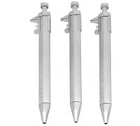 3pcs Vernier Caliper Pen Set with 0 5mm Gel Ink Roller Ball, Dual Purpose Measuring and Writing Tool for Educational and Office Use