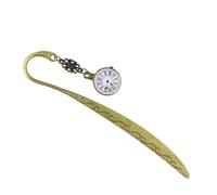 3pcs Vintage Alloy Clock Shaped Bookmark for Books, Notebooks, Papers | Golden Elegant Decorative Piece, Easy Locating for Reading Lovers, Teachers, Library Use and Gifts