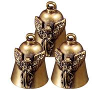 3pcs Vintage Brass Jingle Bells Hanging Pendants for Crafts and Decor