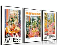 3Pcs Vintage Famous Artists Green Canvas Wall Art Minimalist Neutral Plants Open Window Wall Decor Pictures Abstract Posters Prints for Modern Gallery Living Room Bedroom Decoration Unframed