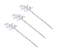 3pcs Vintage Flower Hair Chopsticks Pearl Hair Sticks for Ceremony