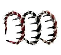 3Pcs Vintage High Cranium Artificial Pearl Hairband, Elegant Ppearl Headband, Versatile Wave Headbands for Women's, Hair Accessories for women and Girls