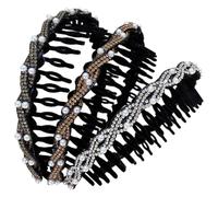 3PCS Vintage High Cranium Artificial Pearl Hairband Non Slip Rhinestone Headband with Teeth for Women Wedding, Party, Daily Wear ..