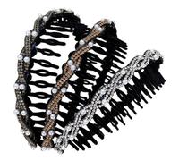 3PCS Vintage High Cranium Artificial Pearl Hairband Non Slip Rhinestone Headband with Teeth for Women Wedding, Party, Daily Wear
