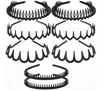 3pcs Vintage High Cranium Artificial Pearl Headbands, 2025 New Pearl Headbands For Women, Anti-Slip Decorative Hair Bands, Easy To Wear And Keep Your Hairstyle In The Best Condition (8pcs-6)