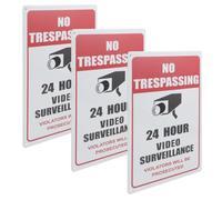 3pcs Vintage No Trespassing Tinplate Wall Sign for Garage Bar Decor