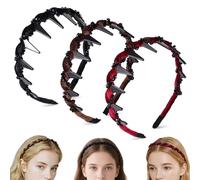 3pcs Vintage Pearl Headbands, High Cranium Artificial Pearl Hair Band with Teeth Hoop Crystal Design Hair Accessories Set for Women Girls for Party Wedding Daily Use(3 Colors)