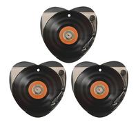 3PCS Vintage Vinyl Record Car Air Freshener Hanging Scented Cards Cute Gray Car Fresheners Long Lasting New Cars Scents for Women Men Natural Air Freshener with Lanyard Automotive Freshies