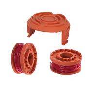 3PCS WA0004 Worx Strimmer Spool Replacement Kit - Compatible with WG150-WG180 Series (2 Spools + 1 Cover)