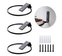 3Pcs Wall Decorative Metal Shelf Brackets Hanging Planter Vase - Wall Planter Round Floating Shelves Black, Wall Decor Container, For Home Garden Balcony Outdoor Flower Plant Pot
