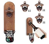 3Pcs Wall Mounted Beer Bottle Opener, Cast Iron Bottle Opener Wall Mounted with Screws for Bar, Kitchen, Outdoor Kitchen & Garden Bar Accessories