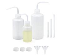 3Pcs Wash Bottle, 150ml/250ml/500ml Plastic Tattoo Wash Bottle Narrow Mouth LDPE Squeeze Bottle with Scale Funnel Plant Watering Bottle for Gardening Lab Tattoo Supplies (150ml+250ml+500ml,White)