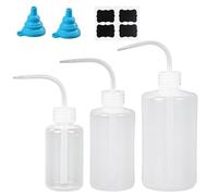 3Pcs Wash Bottle 500ml 150ml 250ml,Tattoo Wash Bottle,Plastic Lab Wash Bottles,Squeeze Bottle with 2 Plastic Funnel,Safety Rinse Bottl for Eyelash Cleaning, Plant Watering