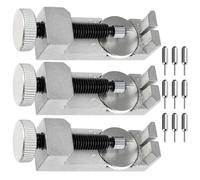 3PCS Watch Link Removal Kit, Watch Strap Metal Link Pin Remover Tool with 3 Extra Pins, Watch Belt Remover Watch Sizing Tool for Watchmakers, Pins, Replace, Bar, Punch Pin, Adjustable Base (Silver)