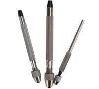 3PCS Watchmaker Hand Drill Set, Knurled Pin Vise for Watch Repair | Metal Construction, Knurled Grip For , 3 Sizes (3.2-3.9in), Portable For Watch Repair Shops And Home Use