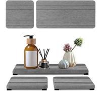 3PCS Water Absorbing Stone Tray, DryingNeat Diatomite Stone Sink Tray, Instant Dry Sink Coasters, Kitchen Sponge Hand Soap Holder, Countertop Fast Drying Counter Trays,8 * 4inch and 4 * 4inch