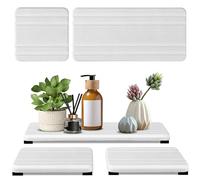 3PCS Water Absorbing Stone Tray, DryingNeat Diatomite Stone Sink Tray, Instant Dry Sink Coasters, Kitchen Sponge Hand Soap Holder, Bathroom Sink Vanity Trays,8 * 4inch and 4 * 4inch