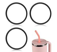 3pcs Water Bottle Lid Gasket, Water Bottle Cap Seal Ring Accessories Gasket Replacement Parts for Hydro Flask Travel Tumbler Cover 32/40OZ (Black)