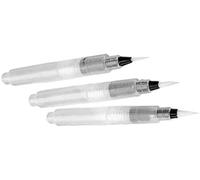 3pcs Water Coloring Brush Pens, Aqua Pen Brush for Watercolor Painting, Water Soluble Pencil, Markers, Solid Colors or Powdered Pigment 12cm