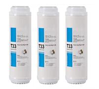 3pcs Water Filter Cartridge, GAC Coconut Shell Activated Carbon with High Iodine Value, Universal Set T33 for Under Sink Reverse Osmosis System
