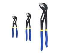 3pcs Water Pump Pliers Set, V-jaw Pliers 7-inch 10-inch 16-inch Adjustable Groove Joint Pliers Set Push Button Quick Release Plumbing Pliers (Blue)