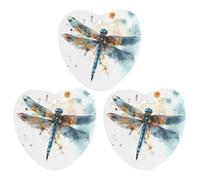 3PCS Watercolour Dragonfly Car Air Freshener Hanging Scented Cards Cute White Car Fresheners Long Lasting New Cars Scents for Women Men Natural Air Freshener with Lanyard Automotive Fresh