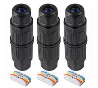 3Pcs Waterproof Cable Connector 3 Pin Wire Connector 3 Way Inline Wire Connector Push in Connectors Electrical Terminal Quick Outdoor Terminal Suitable for Repair Extend Power Cables