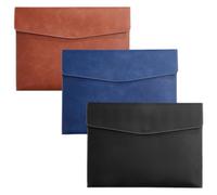 3pcs Waterproof File Organizer Large Capacity Imitation Document Bag | Button Closure, Lightweight Carry, Bills and Tickets Storage, Easy to Find Things, Office Use