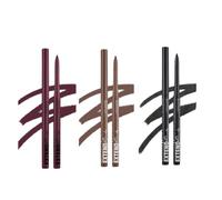 3PCS Waterproof Gel Eyeliner Pencil, Twist-Up Smudge-Proof Eye Liner with Fine Tip, Smooth Creamy Formula for Precise Shimmer Lines, for Waterline and Daily Makeup Brown&Black&Plum