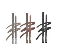 3PCS Waterproof Gel Eyeliner Pencil, Twist-Up Smudge-Proof Eye Liner with Fine Tip, Smooth Creamy Formula for Precise Shimmer Lines, for Waterline and Daily Makeup Brown&Black&Soft Taupe