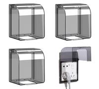 3pcs Waterproof Outdoor Outlet Cover, Foldable Clear Plug Box for Standard Decorator Outlets & Switches, Easy Installation