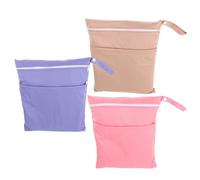 3pcs Waterproof Wet Dry Bags for Travel Portable Rectangular Polyester Storage with Double Zipper Pockets for Diaper Bag Organizing Cloth Diapers and Creams