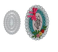 3pcs Wave Oval Frame Sets Metal Die Cuts,Flower Oval Wave Border Cutting Dies Cut Stencils for DIY Invitation Card Scrapbooking Album Decorative Embossing Paper Dies Card Making