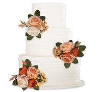 3PCS Wedding Artificial Cake Flowers(Orange)