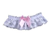 3pcs Wedding Garter Lace Floral Leg Belt White Bowknot Bridal Lingerie Ring Loop Party Suspender(Color-02)