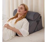 3PCS Wedge Pillow for Acid Reflux Relief, Adjustable Wedge Pillow Headboard, Bed Wedges Pillow for Back Pain Relief, Sleeping, Post Surgery, Back Support Pillows for Sitting Up, Snoring, Plush Grey