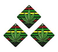 3PCS Weed Striped Car Air Freshener Hanging Scented Cards Cute White Car Fresheners Long Lasting New Cars Scents for Women Men Natural Air Freshener with Lanyard Automotive Freshies