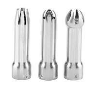 3Pcs Whip Cream Dispenser Tips Cream Whipper Nozzles Cake Decorating Tools | Stainless Steel Universal Whipped Cream Stabilizer Cake Decorating Nozzles Whipped Cream Dispenser Parts for DIY Baking