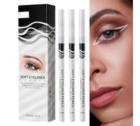 3PCS White Eyeliner Pencils,Professional Highlighter Eye Liner Pen,Soft Highlighter Eyeliner Pencil,White Eye Pencil,Long-Lasting E/ye Highlighter Makeup Pen/cil,Waterproof Long Lasting E/ye Brighten
