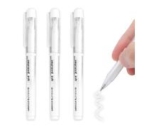 3PCS White Highlighter Pens 1.0mm Art DIY Album Hand-Painted Hook Line Pens Nibs Quickly Dry Smooth White Rollerball Pens for Art Drawing Sketching Writing Coloring for Students to Return to School